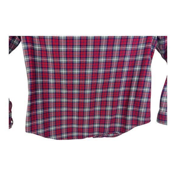 Vintage Polo Jeans Co Ralph Lauren Flannel Shirt Men's Red Heavy Cotton Large - Picture 7 of 13